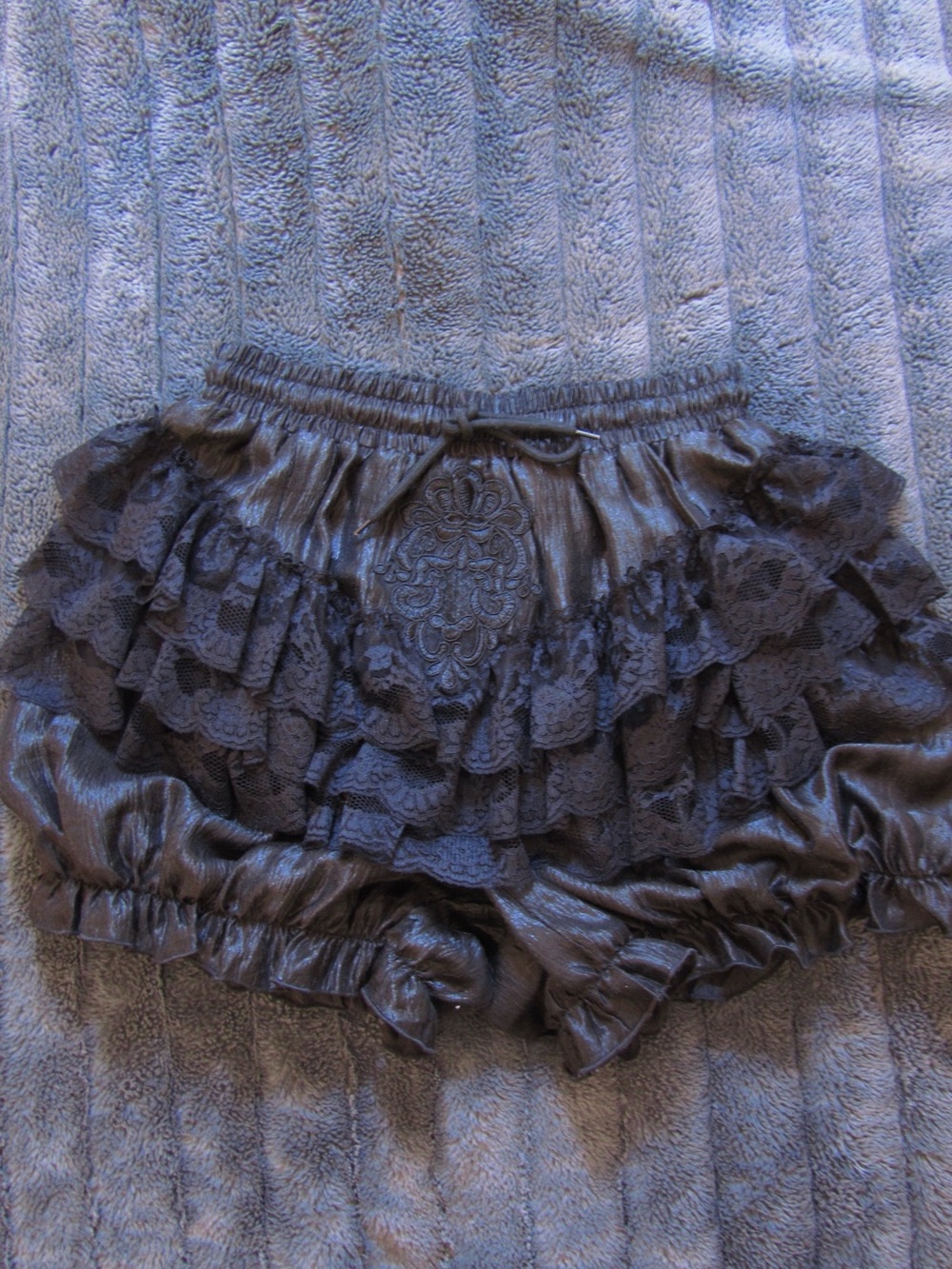🕷️Gothic Black Lace Ruffle Bloomers - Borderline Plus